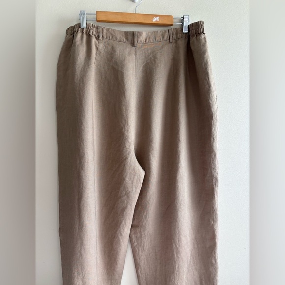 Ann Gerlin linen pants vintage sz US 18 tan - Picture 3 of 13